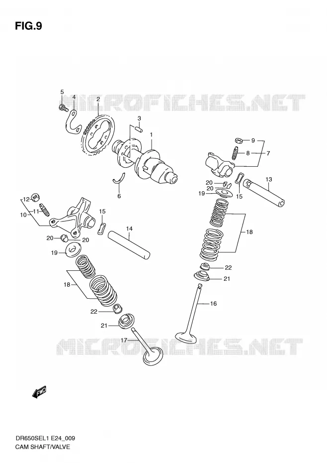 ARBRE A CAMES - SOUPAPES Suzuki MOTO 650 DR 2011  DR650SE L1(E24)