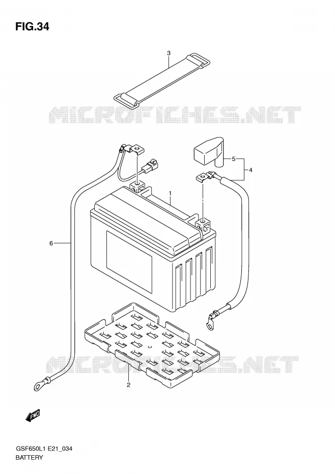 BATTERIE (GSF650L1 E21) Suzuki MOTO 650 BANDIT 2011  GSF650SUAL1(E21)