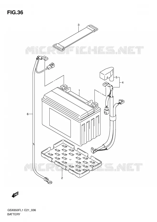 BATTERIE (GSX650FAL1 E21) Suzuki MOTO 650 GSX-F 2011  GSX650FAL1(E21)