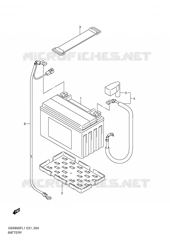 BATTERIE (GSX650FUL1 E21) Suzuki MOTO 650 GSX-F 2011  GSX650FUL1(E21)