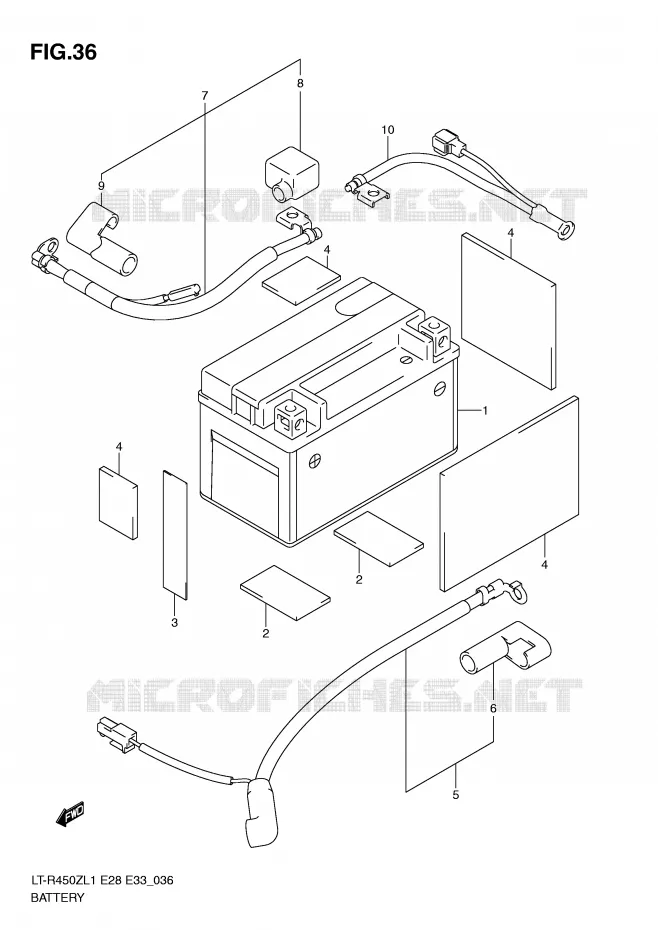 BATTERIE Suzuki QUAD 450 QUADRACER 2011  LT-R450L1(E28/E33)