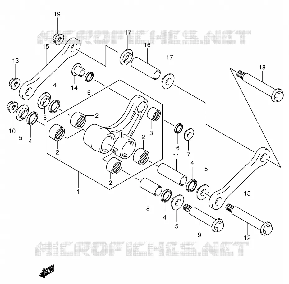 BIELLETTE DE SUSPENSION ARRIERE (MODELE K1) Suzuki MOTO 125 RM 2002  RM125 K2 (E02,E04,E24)