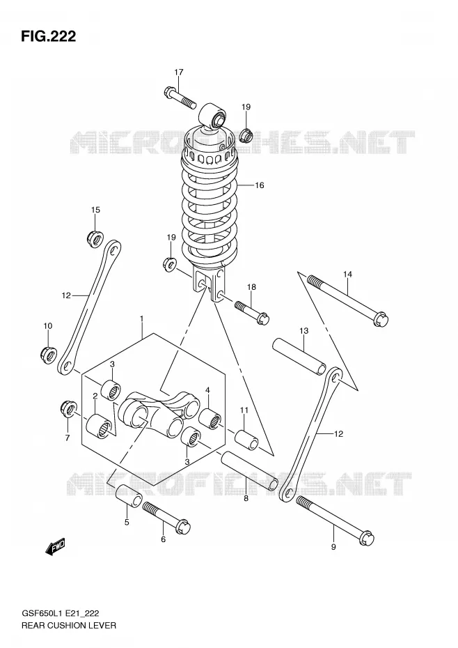 BIELLETTE DE SUSPENSION ARRIERE Suzuki MOTO 650 BANDIT 2011  GSF650UAL1(E21)