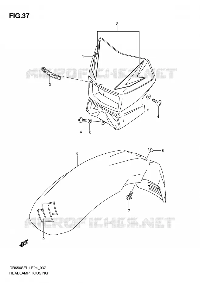 BOL DE PHARE Suzuki MOTO 650 DR 2011  DR650SE L1(E24)