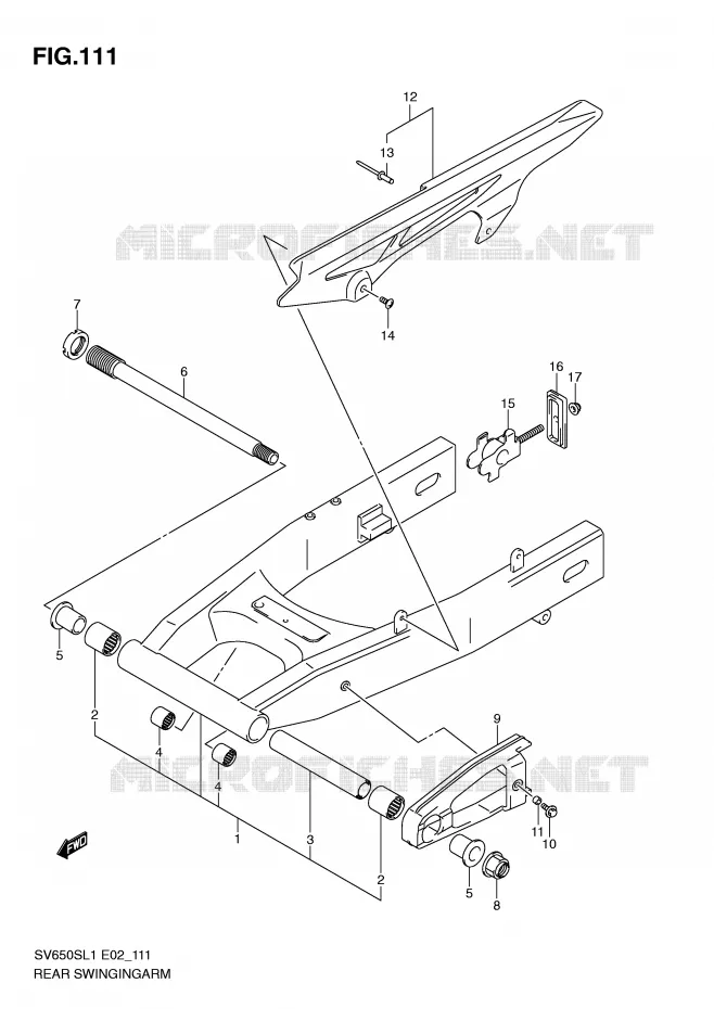 BRAS OSCILLANT (SV650SL1 E24) Suzuki MOTO 650 SV 2011  SV650SL1(E2)