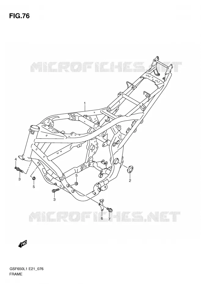 CADRE (GSF650L1 E21) Suzuki MOTO 650 BANDIT 2011  GSF650SL1(E21)