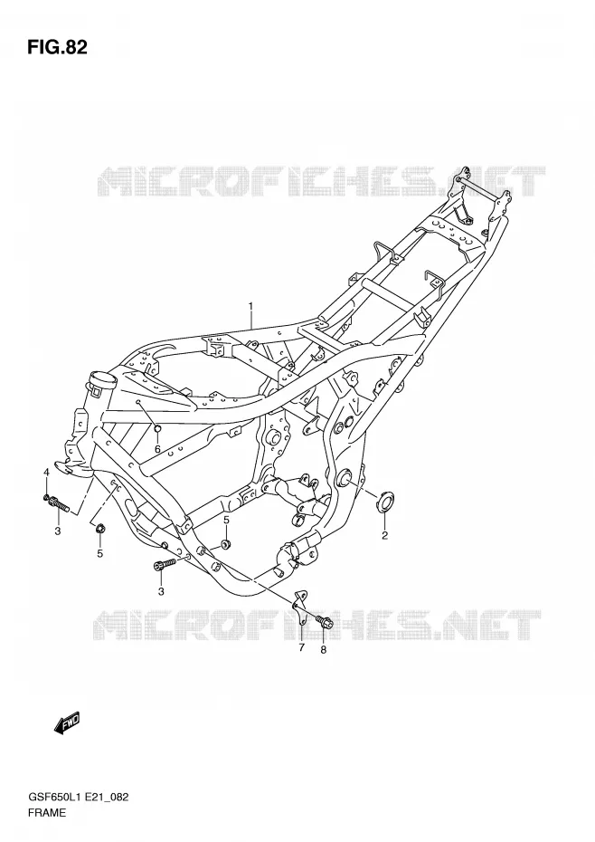 CADRE (GSF650SAL1 E21) Suzuki MOTO 650 BANDIT 2011  GSF650SL1(E21)