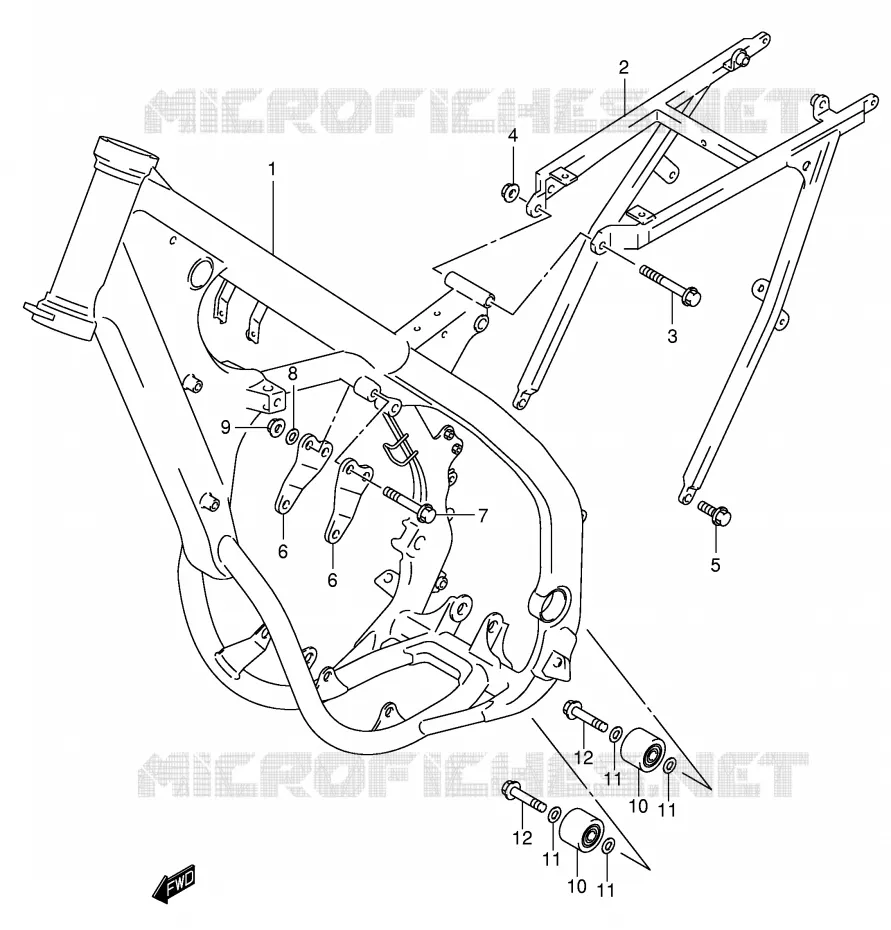 CADRE Suzuki MOTO 125 RM 2001  RM125K1(E2)