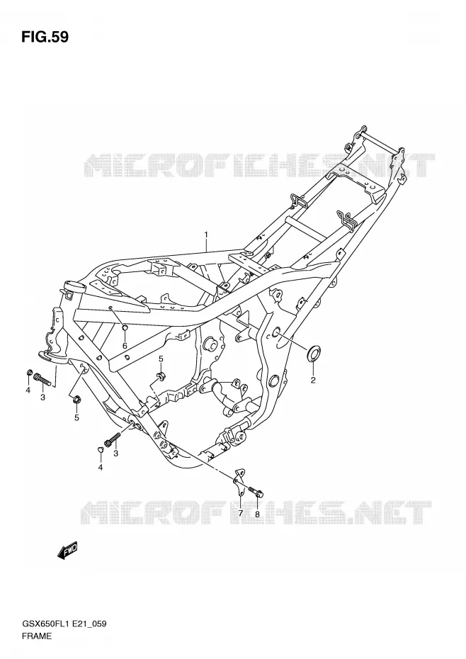 CADRE Suzuki MOTO 650 GSX-F 2011  GSX650FUL1(E21)