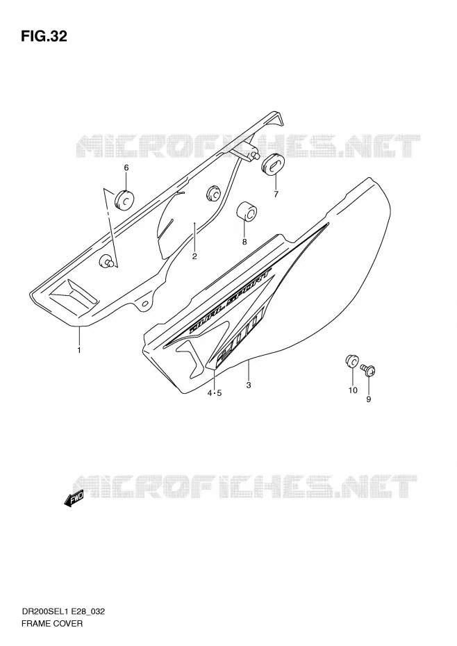 CARENAGES ARRIERE Suzuki MOTO 200 DR 2011  DR200SEL1(E28)