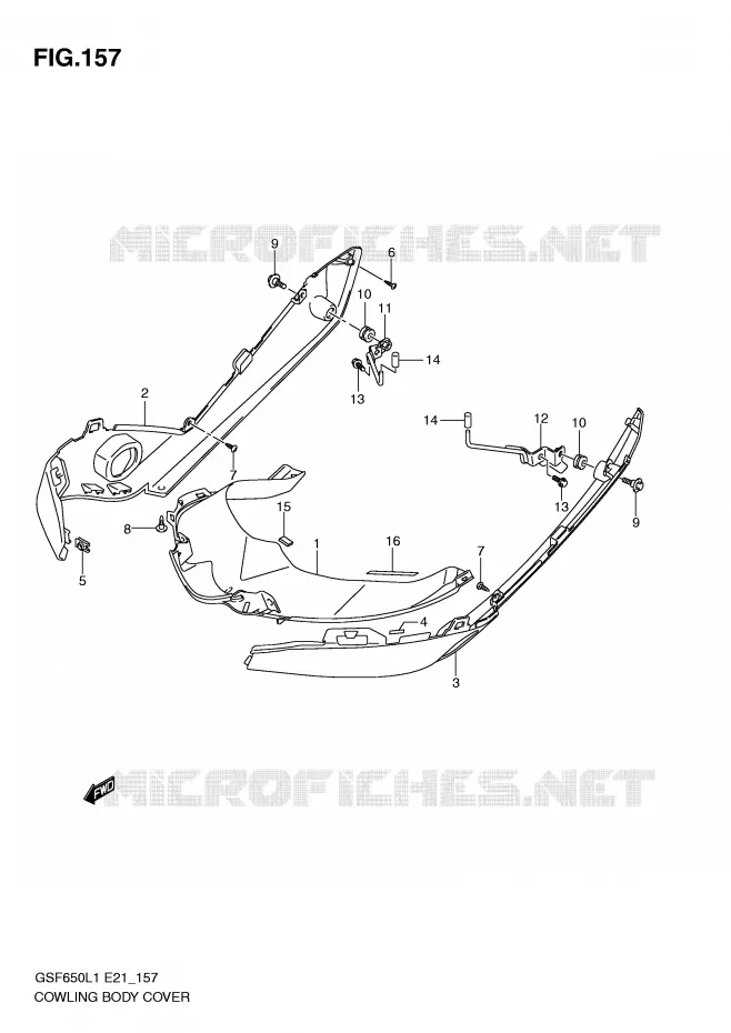 CARENAGES (GSF650SAL1 E21) Suzuki MOTO 650 BANDIT 2011  GSF650SL1(E21)