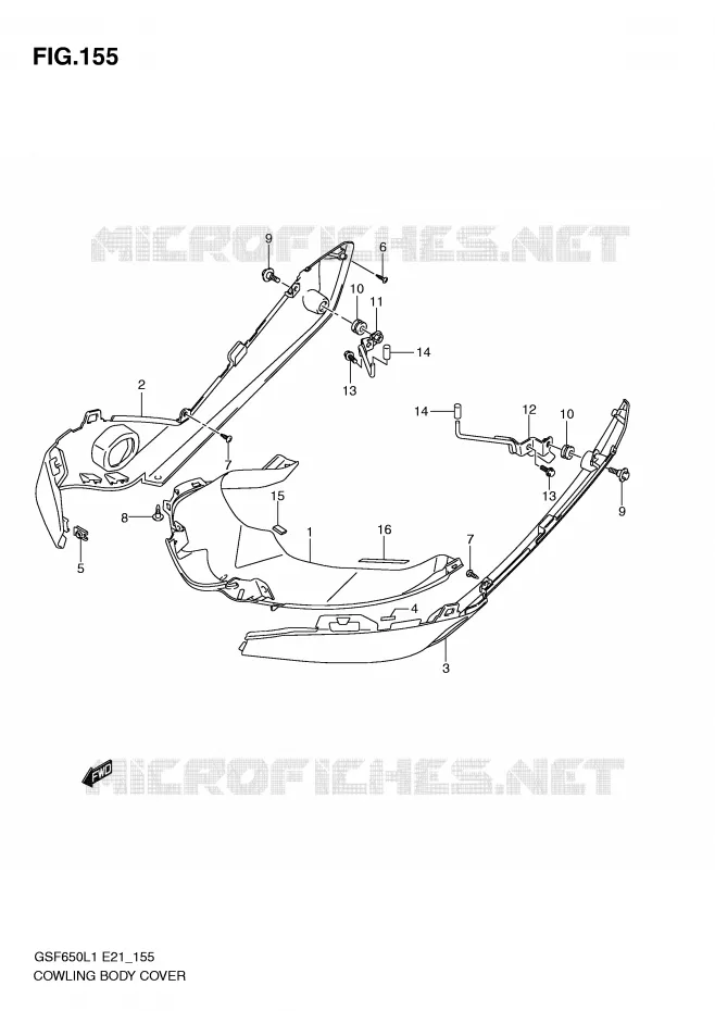 CARENAGES (GSF650SL1 E21) Suzuki MOTO 650 BANDIT 2011  GSF650AL1(E21)