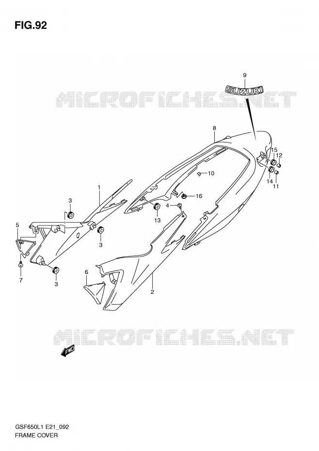 CARENAGES (GSF650SUL1 E21) Suzuki MOTO 650 BANDIT 2011  GSF650UAL1(E21)