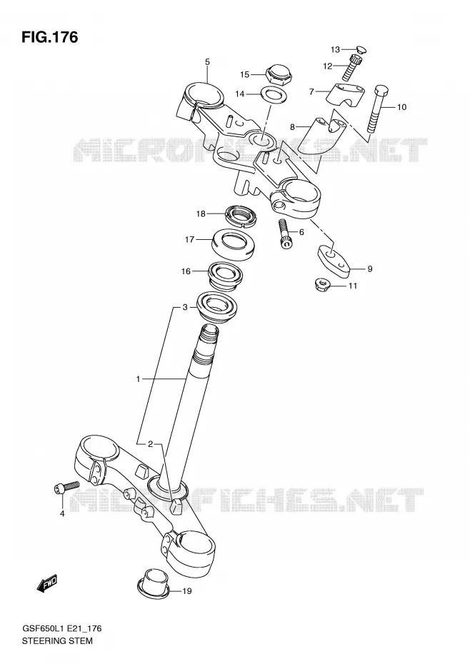 COLONNE DE DIRECTION Suzuki MOTO 650 BANDIT 2011  GSF650SUL1(E21)