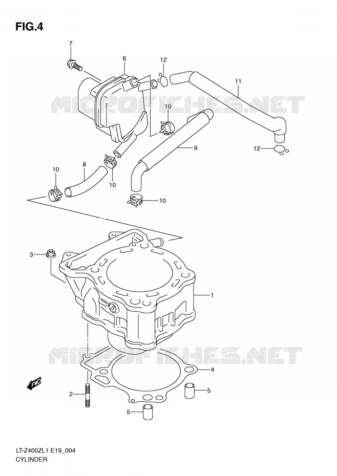 CYLINDRE Suzuki QUAD 400 QUADSPORT 2011  LT-Z400ZL1(E19)