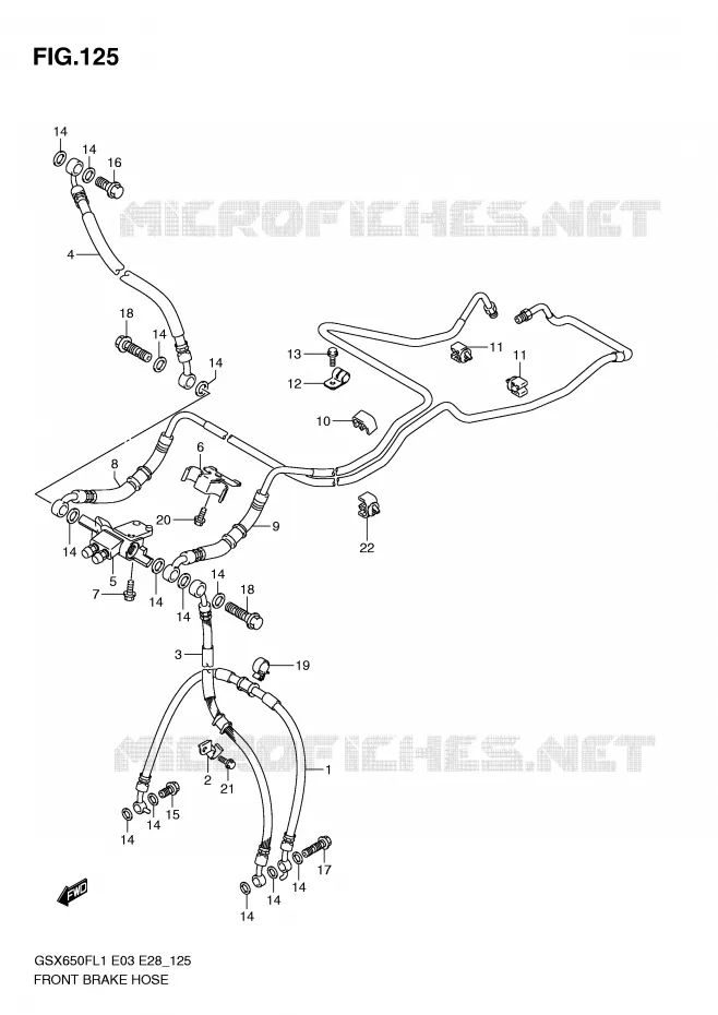 DURITE DE FREIN AVANT (GSX650FAL1 E28) Suzuki MOTO 650 GSX-F 2011  GSX650FAL1(E3/E28)