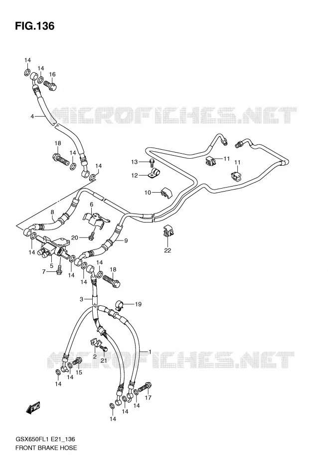 DURITE DE FREIN AVANT (GSX650FUAL1 E21) Suzuki MOTO 650 GSX-F 2011  GSX650FL1(E21)