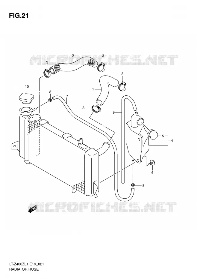 DURITE DE RADIATEUR Suzuki QUAD 400 QUADSPORT 2011  LT-Z400L1(E19)