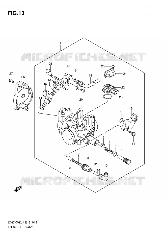 ENSEMBLE INJECTION Suzuki QUAD 400 QUADSPORT 2011  LT-Z400L1(E19)