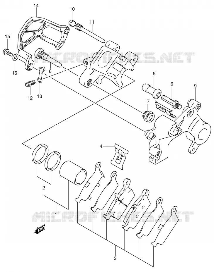 ETRIER DE FREIN ARRIERE Suzuki MOTO 125 RM 2001  RM125K1(E2)