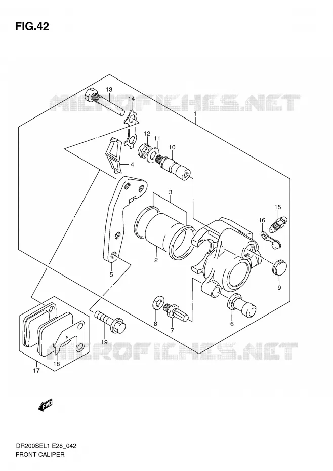 ETRIER DE FREIN AVANT Suzuki MOTO 200 DR 2011  DR200SEL1(E28)