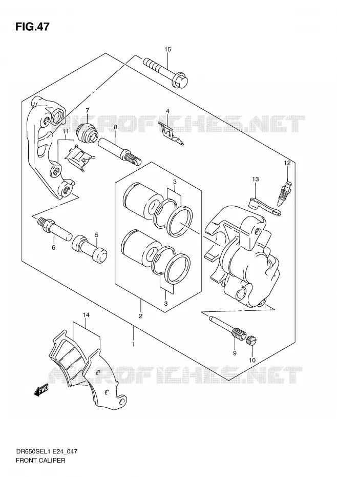 ETRIER DE FREIN AVANT Suzuki MOTO 650 DR 2011  DR650SE L1(E24)
