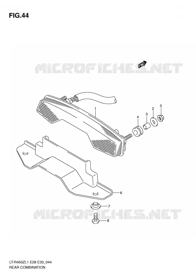 FEU ARRIERE (LT-R450L1 E33) Suzuki QUAD 450 QUADRACER 2011  LT-R450L1(E28/E33)