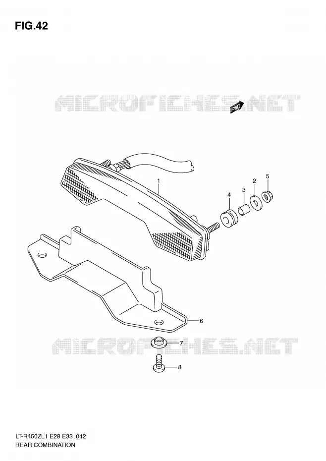 FEU ARRIERE (LT-R450ZL1 E33) Suzuki QUAD 450 QUADRACER 2011  LT-R450L1(E28/E33)