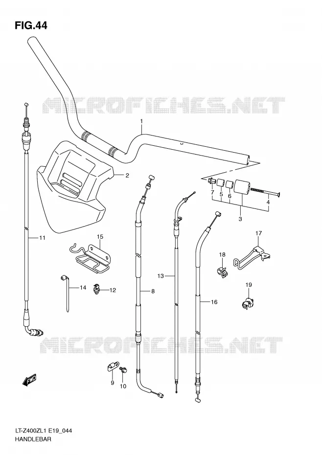 GUIDON (LT-Z400L1 E19) Suzuki QUAD 400 QUADSPORT 2011  LT-Z400L1(E19)