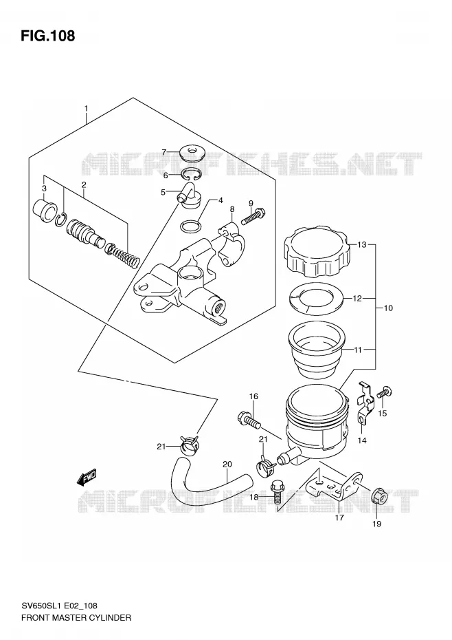 MAITRE CYLINDRE AVANT (SV650SAL1 E24) Suzuki MOTO 650 SV 2011  SV650SL1(E2)
