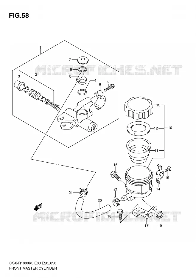 MAITRE CYLINDRE AVANT Suzuki MOTO 1000 GSX-R 2004  GSX-R1000ZK4(E3/E28)