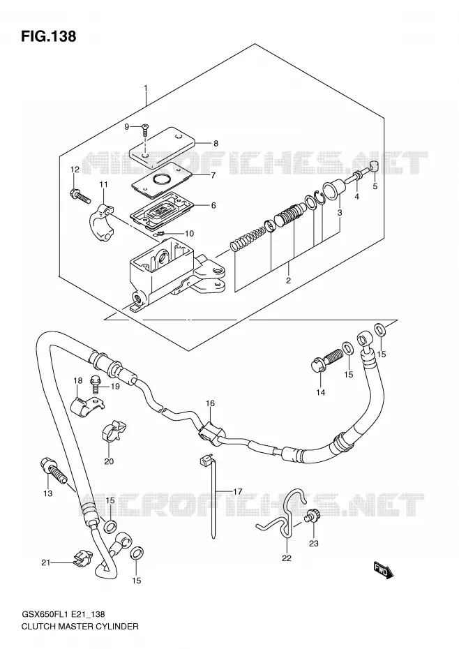 MAITRE CYLINDRE D'EMBRAYAGE Suzuki MOTO 650 GSX-F 2011  GSX650FAL1(E21)