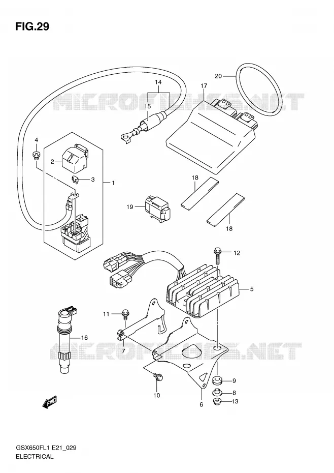 PARTIE ELECTRIQUE (GSX650FUL1 E24) Suzuki MOTO 650 GSX-F 2011  GSX650FUAL1(E21)