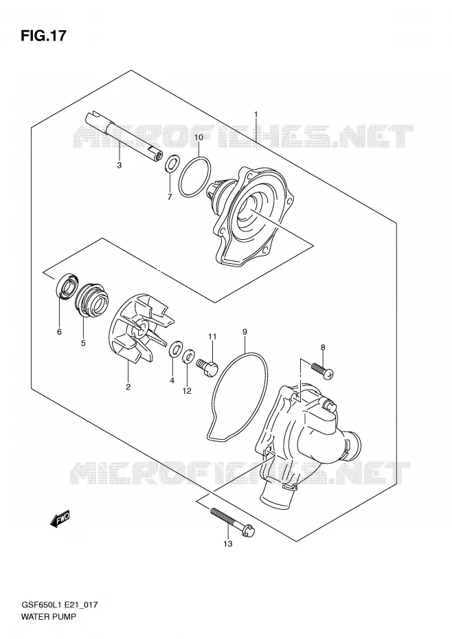 POMPE A EAU Suzuki MOTO 650 BANDIT 2011  GSF650UAL1(E21)