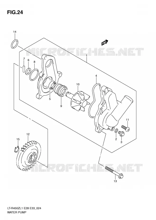 POMPE A EAU Suzuki QUAD 450 QUADRACER 2011  LT-R450ZL1(E28/E33)