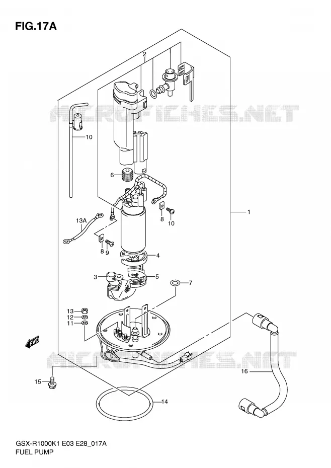 POMPE A ESSENCE (GSX-R1000K2) Suzuki MOTO 1000 GSX-R 2002  GSX-R1000 K2 (E03,E28,E33)