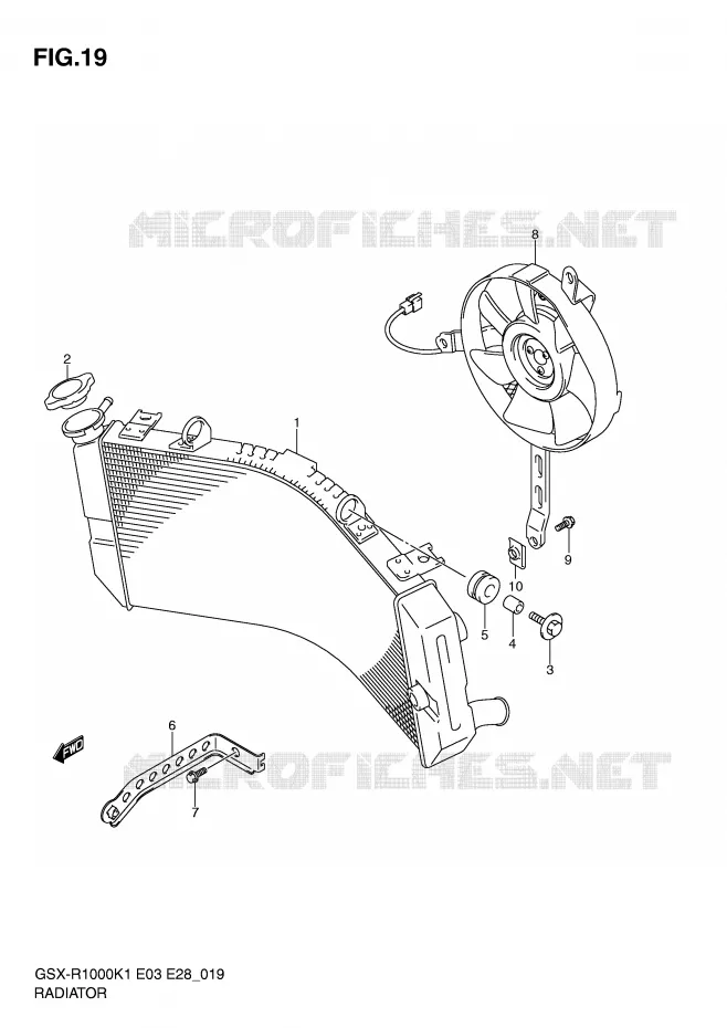 RADIATEUR Suzuki MOTO 1000 GSX-R 2001  GSX-R1000K1(E3/E28)