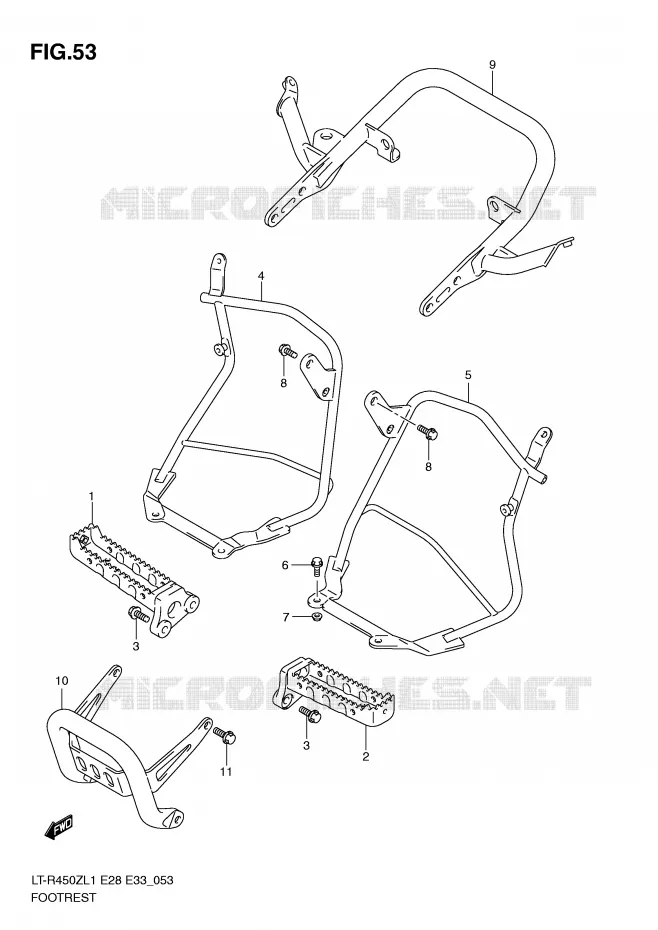 REPOSE PIEDS (LT-R450ZL1 E28) Suzuki QUAD 450 QUADRACER 2011  LT-R450L1(E28/E33)