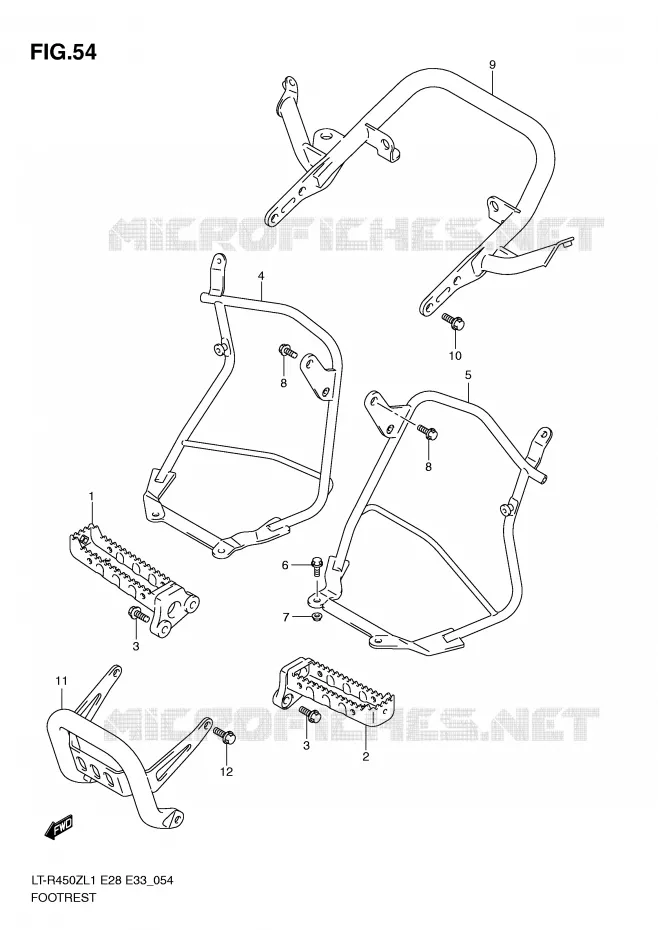 REPOSE PIEDS (LT-R450ZL1 E33) Suzuki QUAD 450 QUADRACER 2011  LT-R450L1(E28/E33)