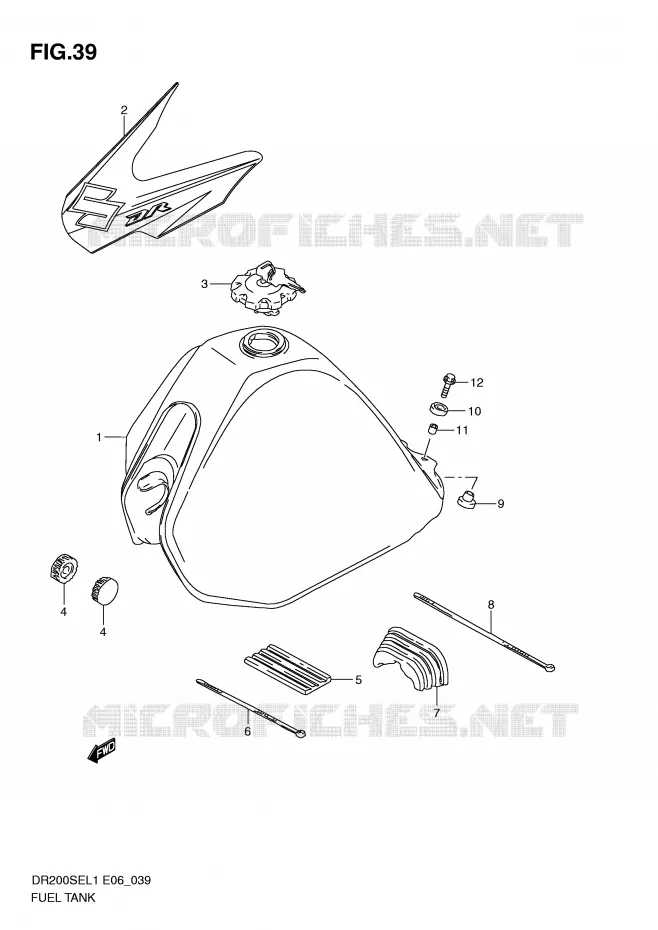 RESERVOIR D'ESSENCE Suzuki MOTO 200 DR 2011  DR200SEL1(E6)