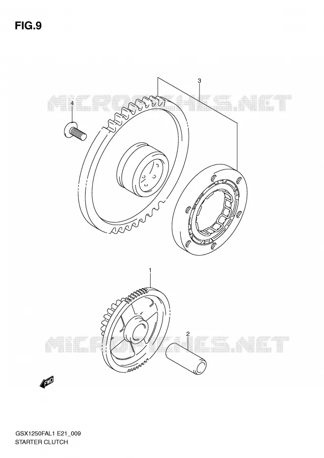 ROUE LIBRE DE DEMARREUR Suzuki MOTO 1250 GSX-F 2012  GSX1250FAL1(E21)