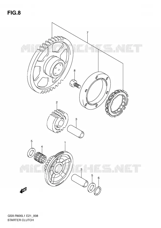 ROUE LIBRE DE DEMARREUR Suzuki MOTO 600 GSX-R 2011  GSX-R600L1(E21)