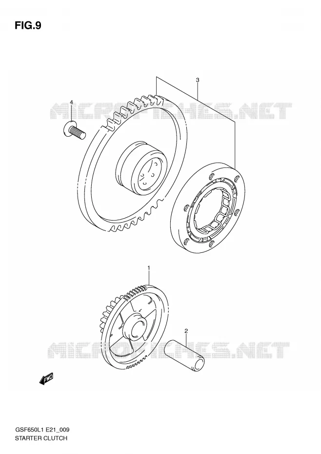 ROUE LIBRE DE DEMARREUR Suzuki MOTO 650 BANDIT 2011  GSF650UL1(E21)