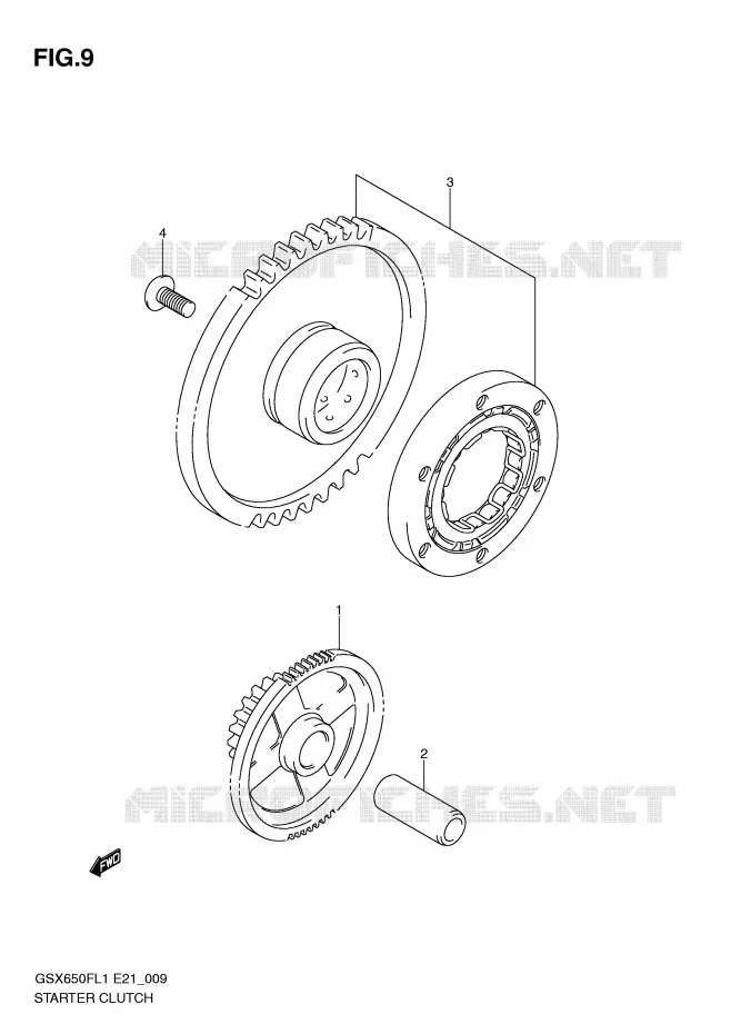 ROUE LIBRE DE DEMARREUR Suzuki MOTO 650 GSX-F 2011  GSX650FUL1(E21)
