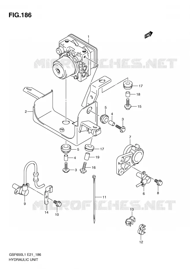 SYSTÈME ABS (GSF650UAL1 E21) Suzuki MOTO 650 BANDIT 2011  GSF650L1(E21)