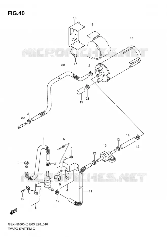 SYSTEME DE RECYCLAGE DES VAPEURS DE CARBURANT (E33) Suzuki MOTO 1000 GSX-R 2005  GSX-R1000K5 (E3)