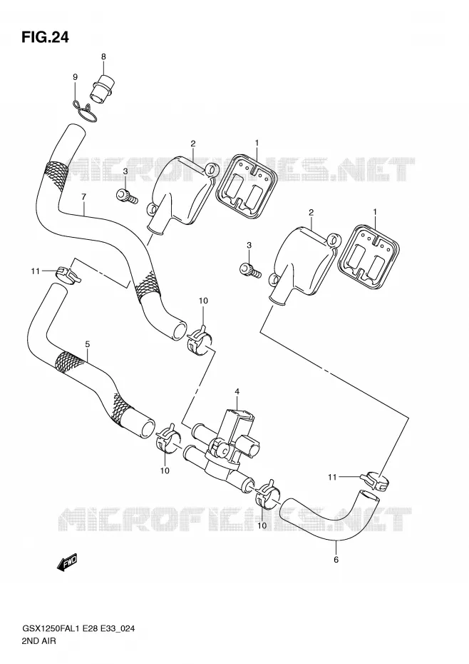 SYSTEME RECYCLAGE GAZ ECHAPPEMENT Suzuki MOTO 1250 GSX-F 2011  GSX1250FAL1(E28)