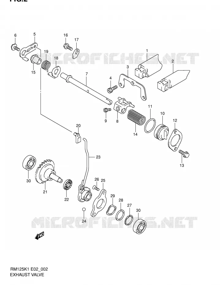 VALVE D'ECHAPPEMENT Suzuki MOTO 125 RM 2001  RM125K1(E2)