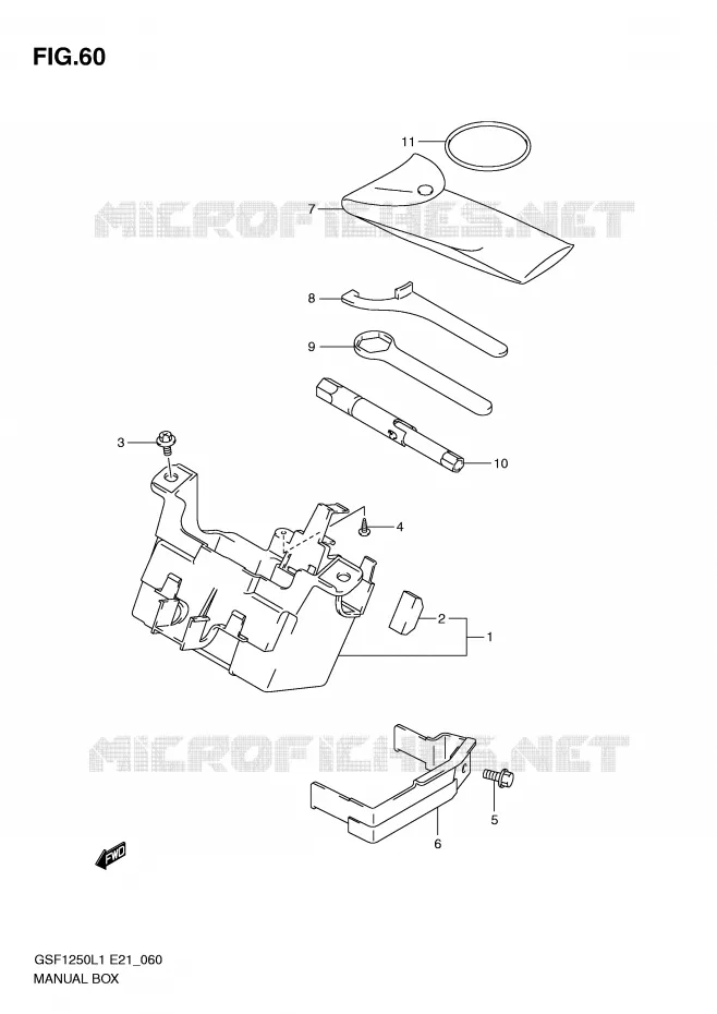 BOITE - TROUSSE A OUTILS Suzuki MOTO 1250 BANDIT 2012  GSF1250L1(E21)