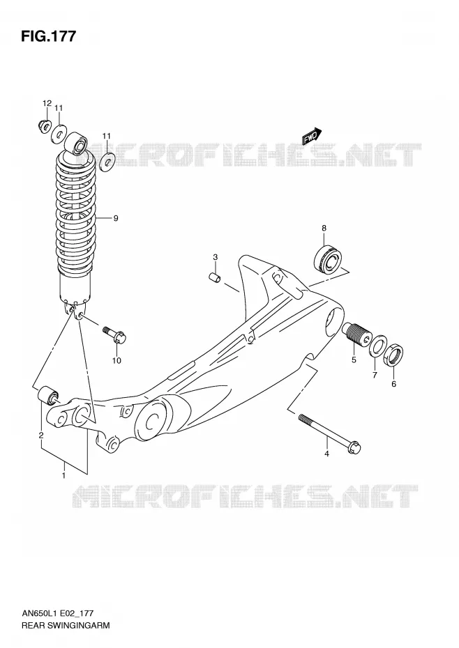 BRAS OSCILLANT ARRIERE Suzuki SCOOTER 650 BURGMAN 2011  AN650L1(E2)